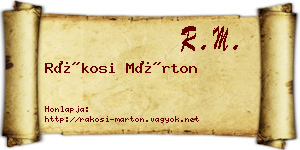 Rákosi Márton névjegykártya
