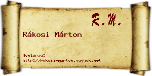 Rákosi Márton névjegykártya