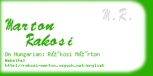 marton rakosi business card